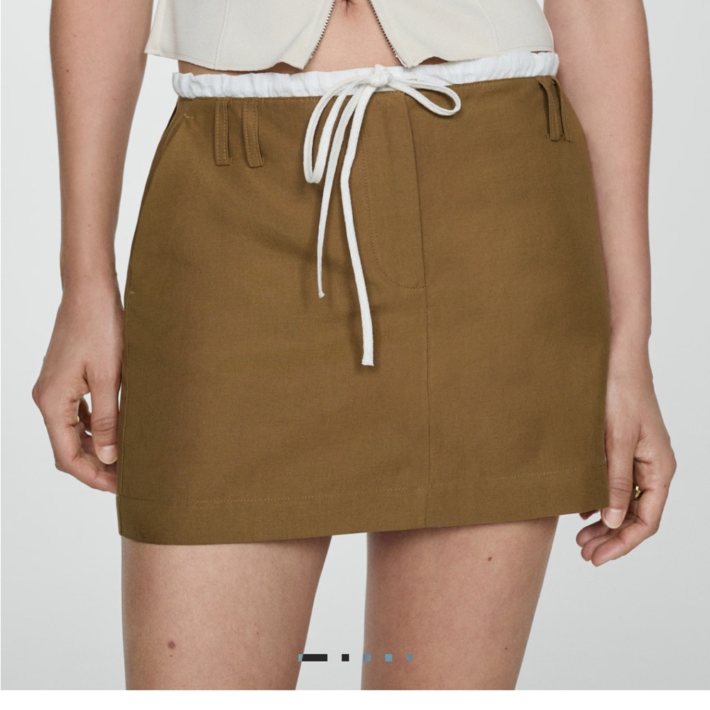 Mango linen mini skirt